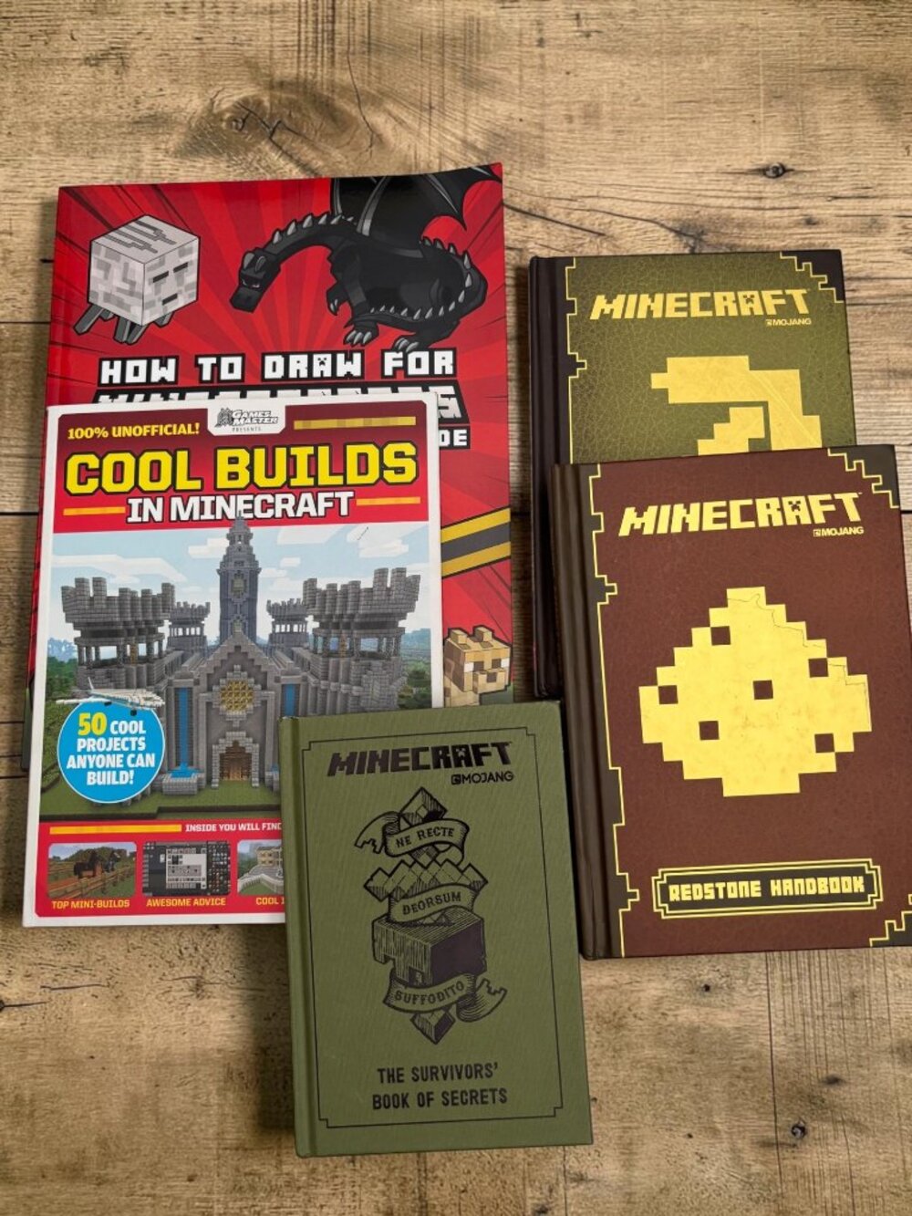 Minecraft Book Bundle - Essential Handbook Redstone Handbook Cool Builds Guide &